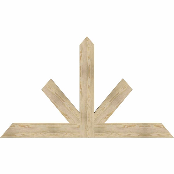 Ekena Millwork Saratoga Rough Sawn Timber Gable Bracket, Douglas Fir, 72"W x 42"H x 4"D x 6"F, 14/12 Pitch GBW072X42X0406SAR00RDF - main